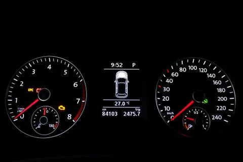 Car dashboard closeup Stock Photos