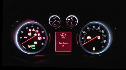 Car Dashboard / Console / Dash Display on Engine Start - 1080p Video stock 43543086