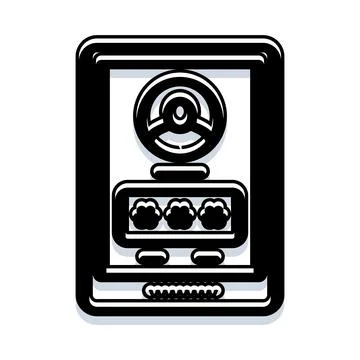 Car dashboard displaying driving controls and information Stockillustratie