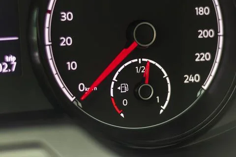 Car. the dashboard. engine coolant temperature indicator. close-up. Stock Photos
