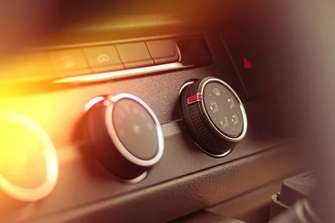 Car. the dashboard. engine coolant temperature indicator. close-up. Stock Photos