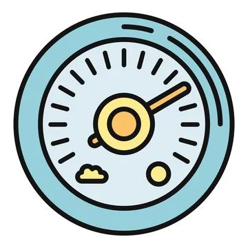 Car dashboard gauge measuring speed or pressure icon Illustrazione stock