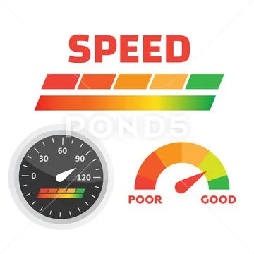 Car dashboard gauge. Speed meter vector. Arrow auto barometer Stock Illustration