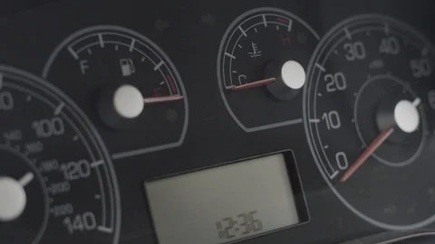 Car dashboard lights up Stock Footage 112341690