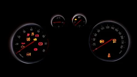 Car dashboard over a black background Stock Footage 72655627