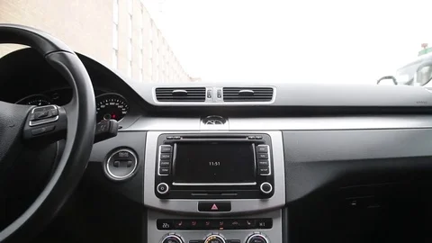 Car dashboard. Shooting from the cockpit. Stock Footage 80505305