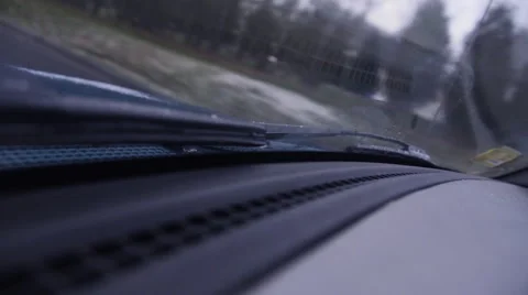 Car Dashboard With Snow Stock Footage 65210912
