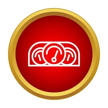 Car dashboard speed control gauges icon vector Stock Illustration