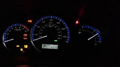 Car Dashboard With Speedometer Stock Footage 106371625