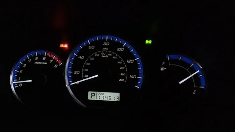 Car Dashboard With Speedometer Stock Footage 106371989