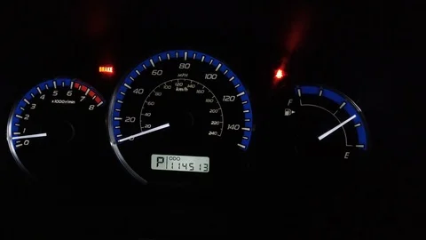 Car Dashboard With Speedometer Stock Footage 106372561