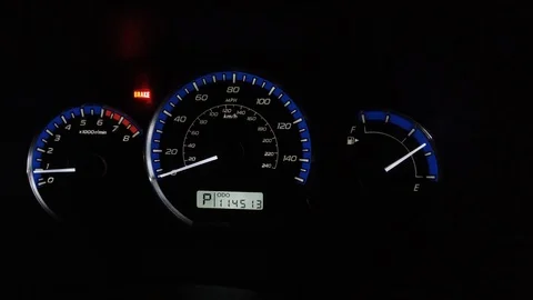 Car Dashboard With Speedometer Stock Footage 106373534