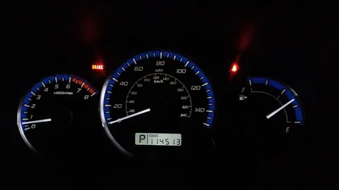 Car Dashboard With Speedometer Stock Footage 106374375