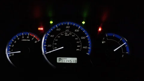 Car Dashboard With Speedometer Video stock 106375250