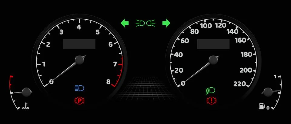 Car dashboard speedometer interface Stock Illustration