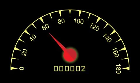 Car dashboard speedometer scale, driving speed and mileage Stock Illustration