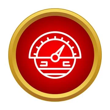 Car dashboard speedometer showing speed measurement icon Stock Illustration