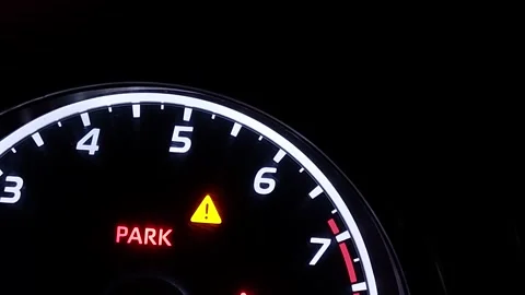Car Dashboard Startup: Tachometer &amp; Warning Icons Stock Footage 273196923