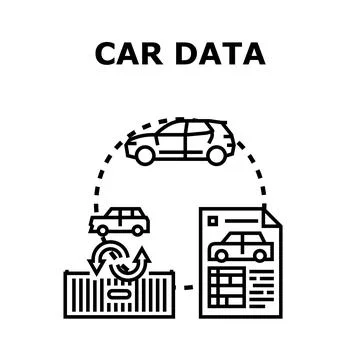Car data analyzing vehicle information and logistics Stock Illustration