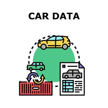 Car data analyzing vehicle information and logistics Stock Illustration