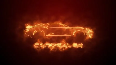 Car dealer logo fire effect green screen background Video stock 273708819