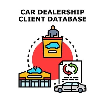 Car dealership client database management concept 스톡 일러스트
