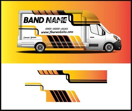 Car decal graphic vector, vinyl vehicle wrap sticker design for Business Stock Illustration