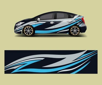 Car decal vector, graphic abstract racing designs for vehicle Sticker vinyl w Stock-Illustration