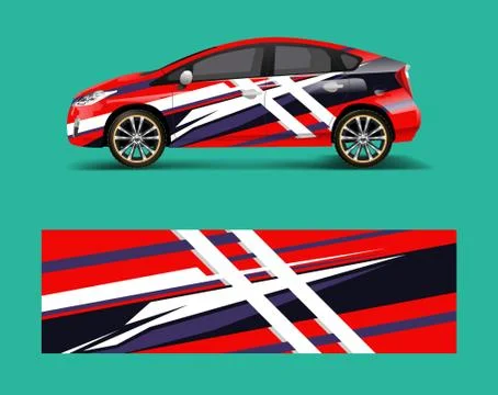 Car decal wrap design vector with wave element . Graphic abstract wave shapes Illustration