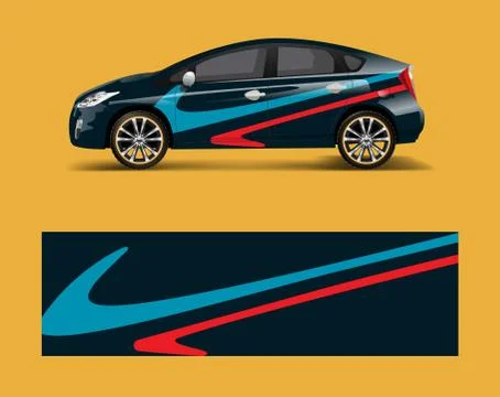 Car decal wrap design vector with wave element . Graphic abstract wave shapes Stock-Illustration