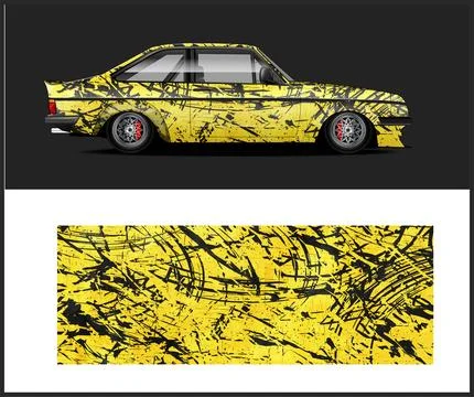 Car decal wrap design vector. Graphic abstract stripe racing background Stock Illustration