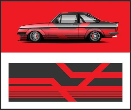Car decal wrap design for vehicles, race car Stock Illustration