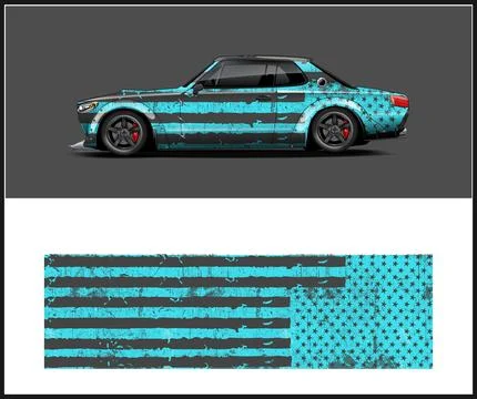 Car Decal Wrap Vector  Usa american flag stars and stripes Stock Illustration