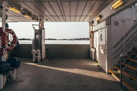 Car Deck on a Small Ferry Stock Photos