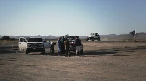 Car in desert Stock Footage 11193649
