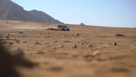 Car in the desert Stock Footage 203478718