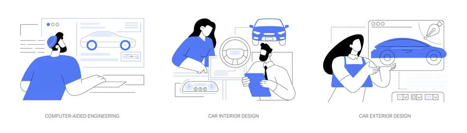 Car design abstract concept vector illustrations. 스톡 일러스트