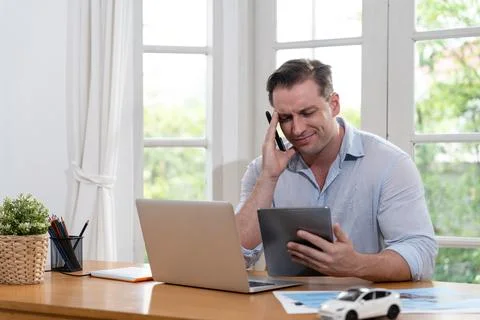 Car design engineer analyze car model prototype. Synchronos Stock Photos