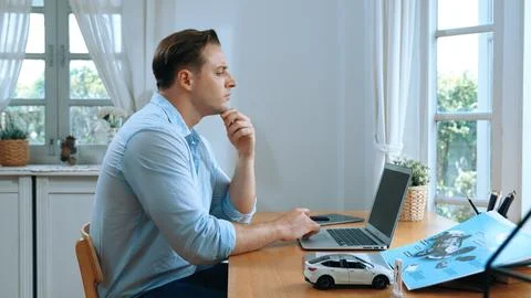 Car design engineer working on car prototype for automobile business Synchronos Stock Photos