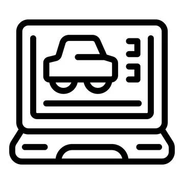 Car design software running on laptop computer screen 스톡 일러스트