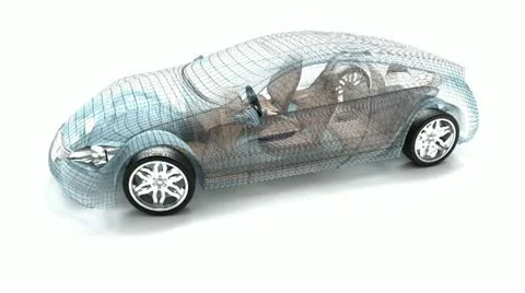 Car design, wire model. My own design. Stock Footage