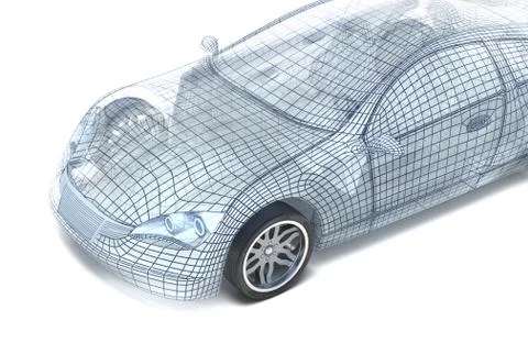 Car design, wire model. My own design. Stock Illustration