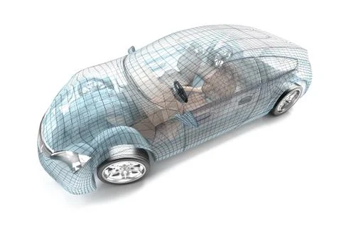 Car design, wire model. My own design. Stock Illustration