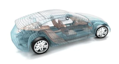 Car design, wire model. My own design. Stock Illustration