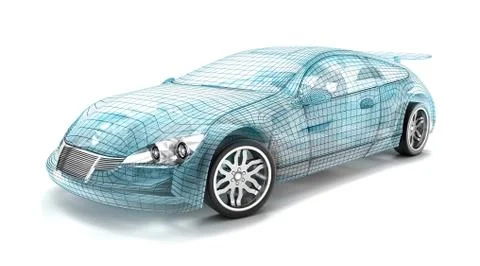 Car design, wire model. My own design. Stock Illustration