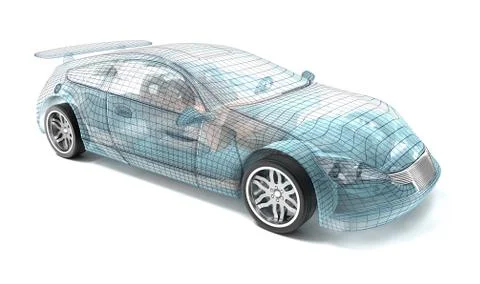 Car design, wire model. My own design. Stock Illustration