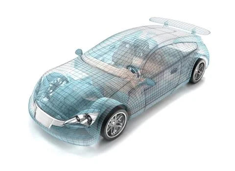 Car design, wire model. My own design. Stock Illustration