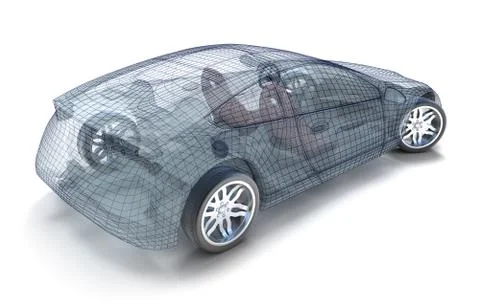 Car design, wireframe model. My own design. Stock Illustration