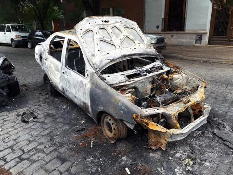 Car destroyed by a fire Photos