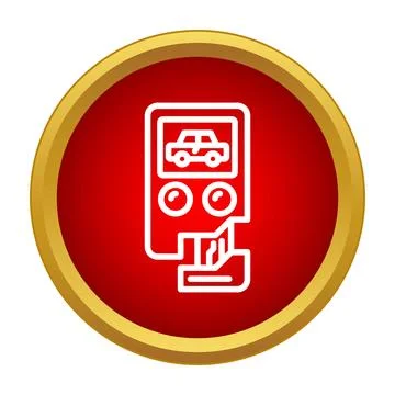 Car diagnostic scanner tool checking engine light fault Illustrazione stock